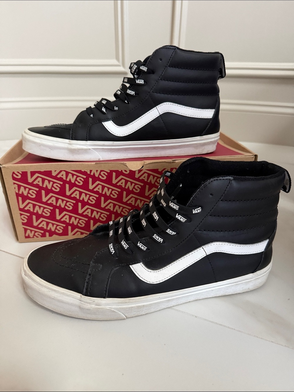 Vans SK8-Hi Reissue Black and White Hi-Top Skate Sneakers